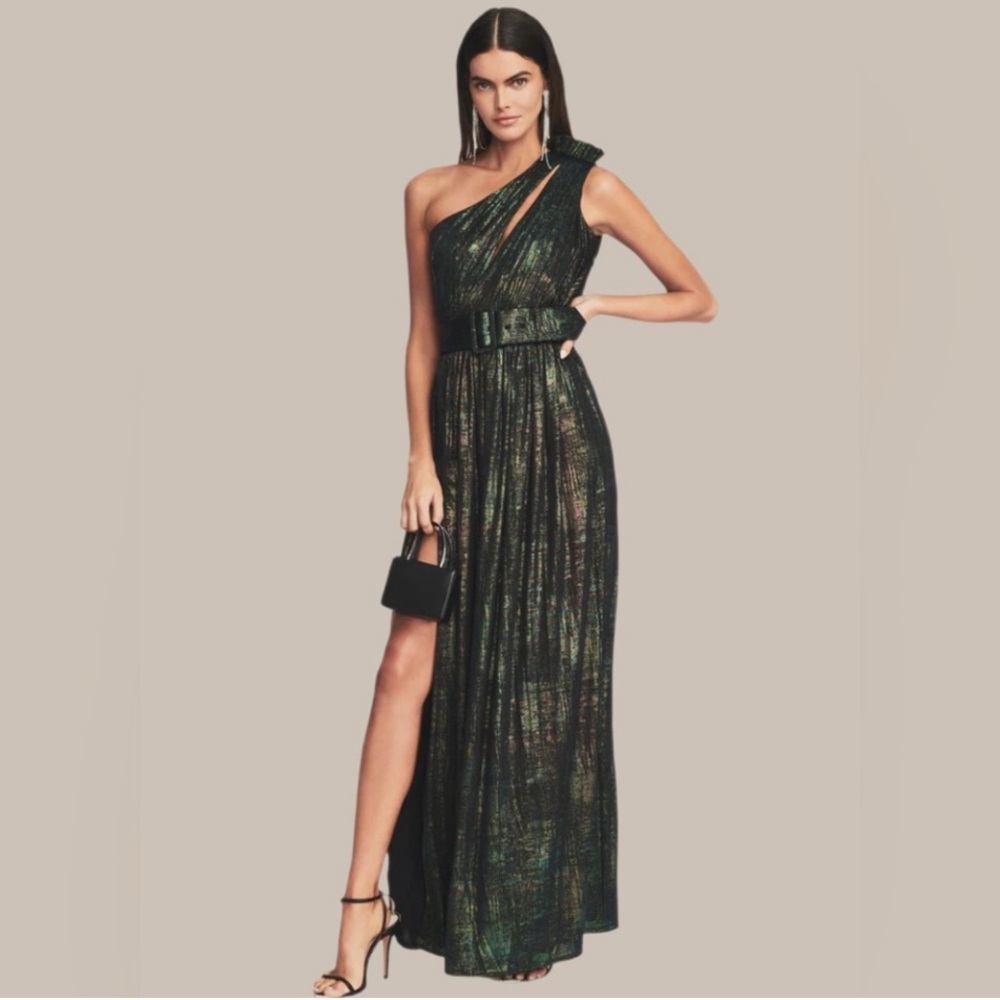 Retrofete Black One Shoulder Asymmetrical Gown